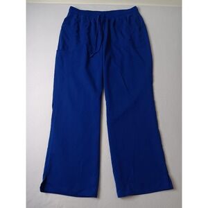 Scrubstar Cargo Pants Womens XL Blue Twill Drawstring Elastic Waist Pockets